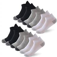 BUDERMMY 6/12 Pairs Trainer Socks for Men and Women Cotton Sports Socks for Men and Women Nonslip Ankle Athletic Socks Running Socks