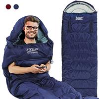 Camping Sleeping Bag - 3 Season Warm & Cool Weather - Summer, Spring, Fall, Lightweight Waterproof Sleeping Bag with Zippered Holes for Adults & Kids - Camping,Traveling, Music Festival and Outdoors