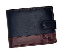 MORUCHA Mens RFID Blocking Real Soft Leather Passcase Wallet with Gift Box M75 Black/Brown