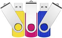 USB Stick, KROCEUS 32GB Memory Stick 10 pack, USB 2.0 Pen Drive Swivel Design, Flash Drive 2.0 for Data Storage Jump Drive with Led Indicator and Lanyard