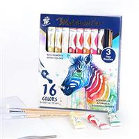 TBC Watercolour Paint Set, Professional Painting Supplies Set 24 x 12ml Water Colour Paints Tubes with 3 Paint Brush for Artists, Beginners, Students, Hobbyists, Adults