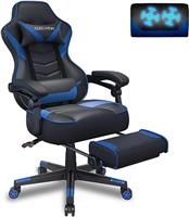 Fullwatt Racing Gaming Chair for adults with Footrest and Massage Lumbar Pillow, Swivel Height Adjustable Reclining PU Leather Video Game Chair, E-Sports Gaming Chair Big and Tall