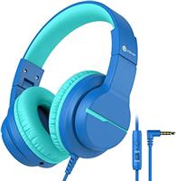 iClever Kids Headphones, Childrens Headphones,Headset HD Stereo Headphones with Microphone, Volume Limiter 85/94dB, Sharing Function, Foldable Headphones for School/Travel/Phone/Kindle/PC/MP3
