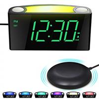 Loud Vibrating Alarm Clock for Heavy Sleepers/Kids, Digital Loud Alarm Clock with Bed Shaker, LED Di