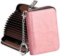 FurArt Credit Card Wallet, Zipper Card Cases Holder for Men Women, RFID Blocking, Keychain Wallet, Compact Size