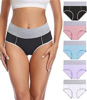 wirarpa Underwear Women High Waist Cotton Knickers Ladies Panties Full Coverage Briefs Underpants Plus Size Multipack