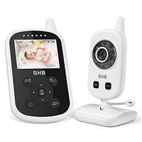 Baby Monitor, GHB Video Baby Monitor with Camera Eco Mode 900ft Range 950mAh Battery 2.4"