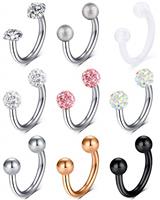 Rajnard 16G Surgical Steel Horseshoe Ring Nose Septum Rings Piercing Jewellery Helix Tragus Earring Hoop Lip Piercing for Women Men 8mm/10mm 8-16Pcs
