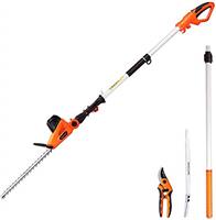 GARCARE Electric Corded Pole Hedge Trimmer with Laser Cutting Blade Cover Included