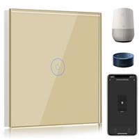 BSEED Smart Light Switch,Compatible with Alexa and Google Home WIFI Touch Switch, Tempered Glass Touch Screen Switches (Neutral Line Need)