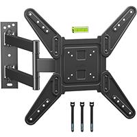 BONTEC TV Wall Bracket Mount for 26-60 inch LED LCD Flat Curved TVs, Tilt Swivel and Rotation TV Wall mount up to 45kgs, Max VESA 400x400mm, Bubble Level, Cable Ties included