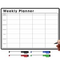 TMS Magnetic Weekly Planner | Made in The UK | Fridge Whiteboard Calendar for Meal Prep, Work or Family Planning | Monthly Organiser for to-Do Lists, Notes or Reminders |