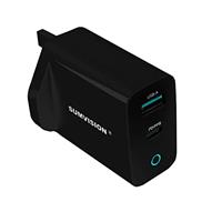 SUMVISION 100W USB C Dual Port Compact Quick Charge Fast Wall Charger Plug Adapter GaN PD PPS Compatible with latest Macbook Pro Laptop ipad iphone Samsung Smart Phones (UK DESIGN UK TECH SUPPORT)