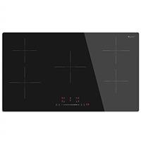 Induction Hob 5 Zone, Built-in Electric Cooktop 9300W 90CM 5 Ring Hob with Touch Controls, Crystal Glass Panel 220~240V