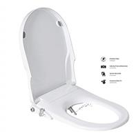 Non Electric Toilet Bidet Seats with Self Cleaning Dual Nozzles Separated Rear & Feminine Cleaning Natural Water Spray, Soft Closed Toilet Seat Combined Toilet Bidet,Easy DIY Installation