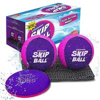 Ultimate Skip Ball Fun Lake Toys & Beach Gear Stuff - Cool Swimming Pool Accessories for Outside Games - Best for Kids Ages 7-8 & 8-12 to Toss, Catch & Skipping - Gifts for Tweens & Teens