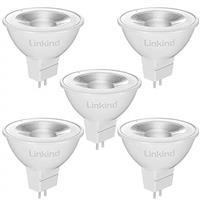 Linkind GU5.3 MR16 LED Bulbs, 12V AC/DC 5WEquivalent to 50W Bi-Pin Base Spotlight Bulb, 520LM, Warm White 2700K, 36Beam Angle Track Light, Non-dimmable, Pack of 5