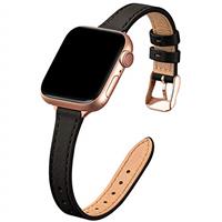 Leather Strap Compatible with Apple Watch Straps 41mm 40mm 38mm 44mm 45mm 46mm 42mm 49mm,Genuine Slim&Thin Leather Replacement Band for Apple Watch Series 10 9 8 7 6 5 4 3 2 1/SE
