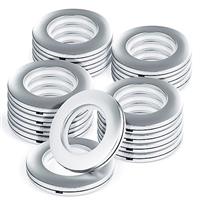 WCIC Curtain Grommets Eyelet Rings Round Plastic Inner Diameter 1-9/16 inch DIY Roman Curtain Nanoscale Low Noise Rings Matte Silver