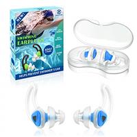 Hearprotek 2 Pairs Swimming Ear Plugs, Upgraded Silicone Custom-fit Water Protection Swimming earplugs for Swimmers,Surfing,Water Pool,Shower,Bathing