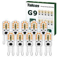 Tailcas G9 LED Light Bulbs 3W, (Equivalent 30W Halogen Bulb) Mini Led Lamp Warm White 360 Degree 300LM 3000K AC/DC 220-240V for Lighting Decor, Chandelier Home (10 Packs)