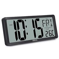 XREXS Extra Large Digital Wall Clock with Backlight, 18'' Wall Digital Clock with Day/Calendar/Tempe