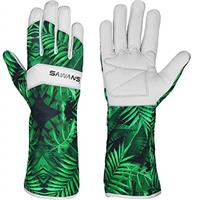 Leather Gardening Gloves Ladies Men/Women Short & Long Forearm Protection Thorn Proof Breathable Spandex Goatskin Leather Rose Pruning Garden Safety Work Gloves, Best Garden Gifts