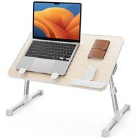 SAIJI Table, Bed Table Height Adjustable, with 4 Adjustable Angles, Foldable Laptop Desk, for Sofa Couch Floor Work Study Reading Writing Breakfast, Fits up to 17'' Laptop (60 x 33 cm, Black)