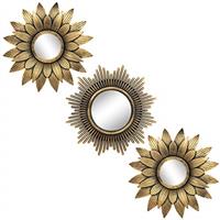 Kelly Miller Small Round Decor Wall Mirrors Set of 3 Home Accessories for Bedroom, Living Room & Dinning Room