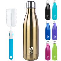 BOGI Insulated Water Bottles,500ml/750ml Water Bottle Metal Water Bottles, Stainless Steel Water Bottle Keep Hot and Cold Water Bottle Bike Gym Sports Water Bottle for Girls Kids with Cleaning Brush