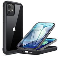 Miracase Compatible with iPhone 11/12/12 Pro Case 6.1 inch, [Built-in Glass Screen Protector] Full Body Rubber Bumper Case Cover