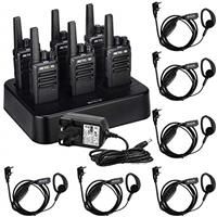 Retevis RT668 Walkie Talkie, PMR446 Professional 2 Way Radio, Walkie Talkies for School, Restaurant, Security (Black, 6Pcs)