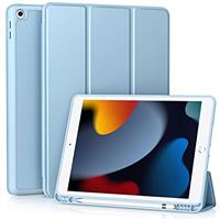 Vobafe Case for iPad 9th 8th 7th Generation 10.2 Inch Case (2021/2020/2019 Model, iPad 9/8/7), Flexible TPU Back Cover, with Pencil Holder, Auto Wake/Sleep