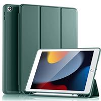 Vobafe Case for iPad 9th 8th 7th Generation 10.2 Inch Case (2021/2020/2019 Model, iPad 9/8/7), Flexible TPU Back Cover, with Pencil Holder, Auto Wake/Sleep
