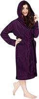 NY Threads Luxury Ladies Hooded Dressing Gown Super Soft Fleece Women's Robe Comfortable Loungewear and Nightwear