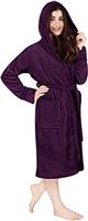 NY Threads Luxury Ladies Hooded Dressing Gown | Super Soft Fleece Women's Robe | Comfortable Loungewear and Nightwear