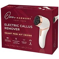 Own Harmony Electric Hard Skin Remover with Vacuum Absorption- Professional Pedicure Tools for Pedi Callus Foot Care - 3 Rollers Electronic Feet File CR2100 - Best for Dry, Cracked Heels (USB Cord)