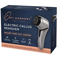 Own Harmony Electric Hard Skin Remover with Vacuum Absorption- Professional Pedicure Tools for Pedi Callus Foot Care - 3 Rollers Electronic Feet File CR2100 - Best for Dry, Cracked Heels (USB Cord)