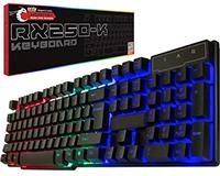 Orzly Gaming Keyboard RGB USB Wired Rainbow Keyboard Designed for PC Gamers, PS4, PS5, Laptop, Xbox,