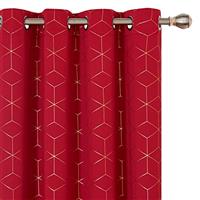 Deconovo Gold Diamond Printed Blackout Curtains