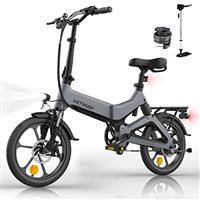 HITWAY BK2 Electric Bike, Folding Electric Bicycle with LCD Display, 25Km/h,16inch, 5 Riding Modes, 25KG Capacity, Compact Foldable Ebike, City E bike, 2025