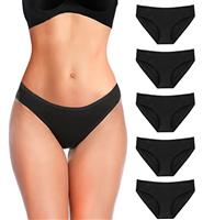 YADIFEN Womens Underwear Cotton Knickers Low Rise Stretchy Panties Full Bikini Briefs Ladies Black Multipacks Hipster Pants