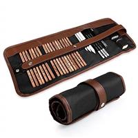 Coolzon Drawing Pencils Sketch Pencils, 35 pcs Artist Set Drawing Case with Sketch Pencils, Charcoal Pencils, Graphite Pencil, Eraser Knife Expander in Pencil Case