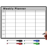 TMS Magnetic Weekly Planner | Made in The UK | Fridge Whiteboard Calendar for Meal Prep, Work or Family Planning | Monthly Organiser for to-Do Lists, Notes or Reminders |