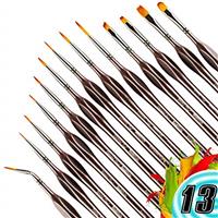 Detail Paint Brush Set, Rock Ninja 9pcs Thin Brushes for Fine Detailing & Art Painting - Acrylic,Watercolor, Oil Miniatures, Scale Models, Airplane Kits, Nail, Line Drawing