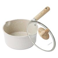 CAROTE Saucepan with Lid,Nonstick Milk Pan for Induction, Gas and Electric Hobs, Small Cooking Pot with Pour Spout