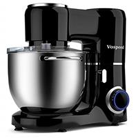 Vospeed Stand Mixer 1500W 8L Cake Mixer Electric Kitchen Food Mixer with Stainless Steel Bowl, Beater, Dough Hook, Whisk for Baking, Dishwasher Safe (Black)