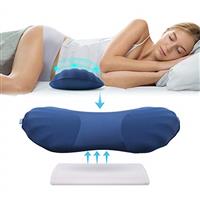 RESTCLOUD Adjustable Lumbar Support Pillow for Sleeping Memory Foam Back Support Pillow for Lower Back Pain Relief, Back Pillow for Sleeping, Lumbar Support Pillow for Bed and Chair