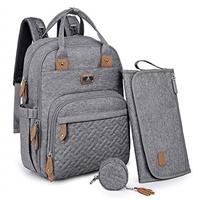 Dikaslon Changing Bag Backpack, Large Nappy Back Pack Multifunction Baby Bags with Portable Changing Mat, Pacifier Holder, and Stroller Straps, for Mom and Dad