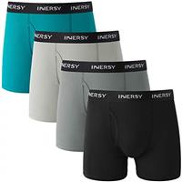 INNERSY Mens Boxer Shorts Multipack Open Fly Pants Underwear Breathable Mesh Underpants Pack of 4